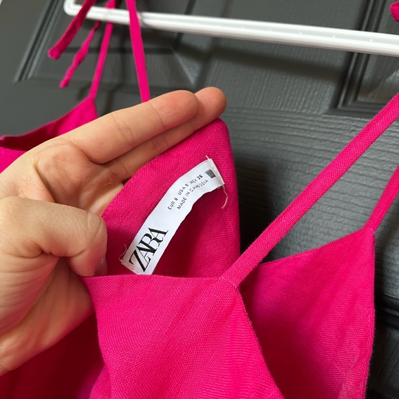 Zara fuchsia linen mini dress - Picture 5 of 5